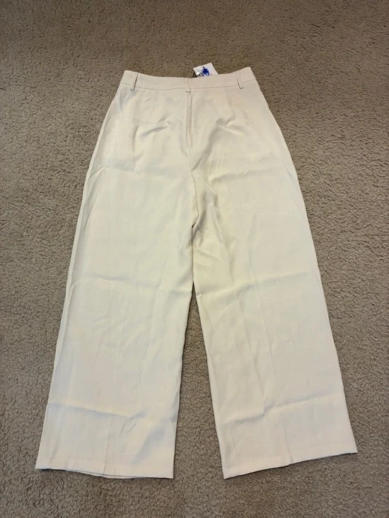 Cider Wide-Leg Cream Trousers Pants - Picture 3 of 3